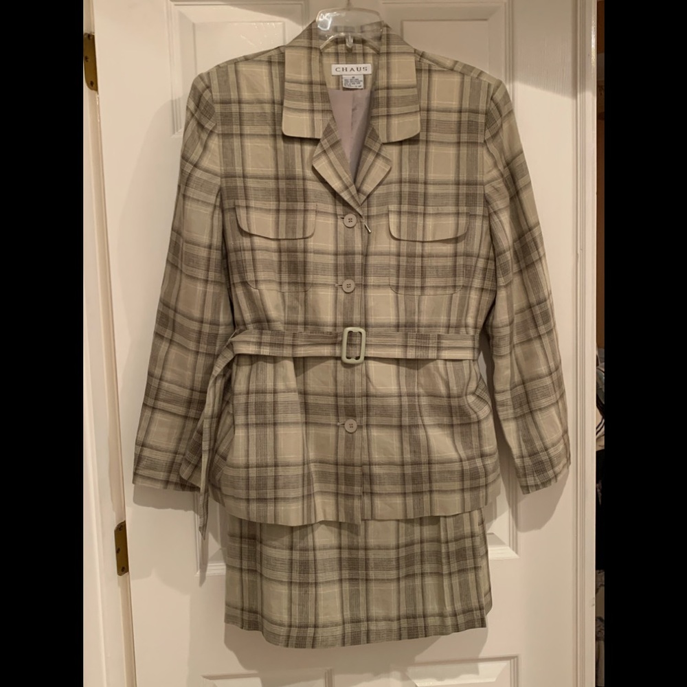 Two piece vintage linen suit.